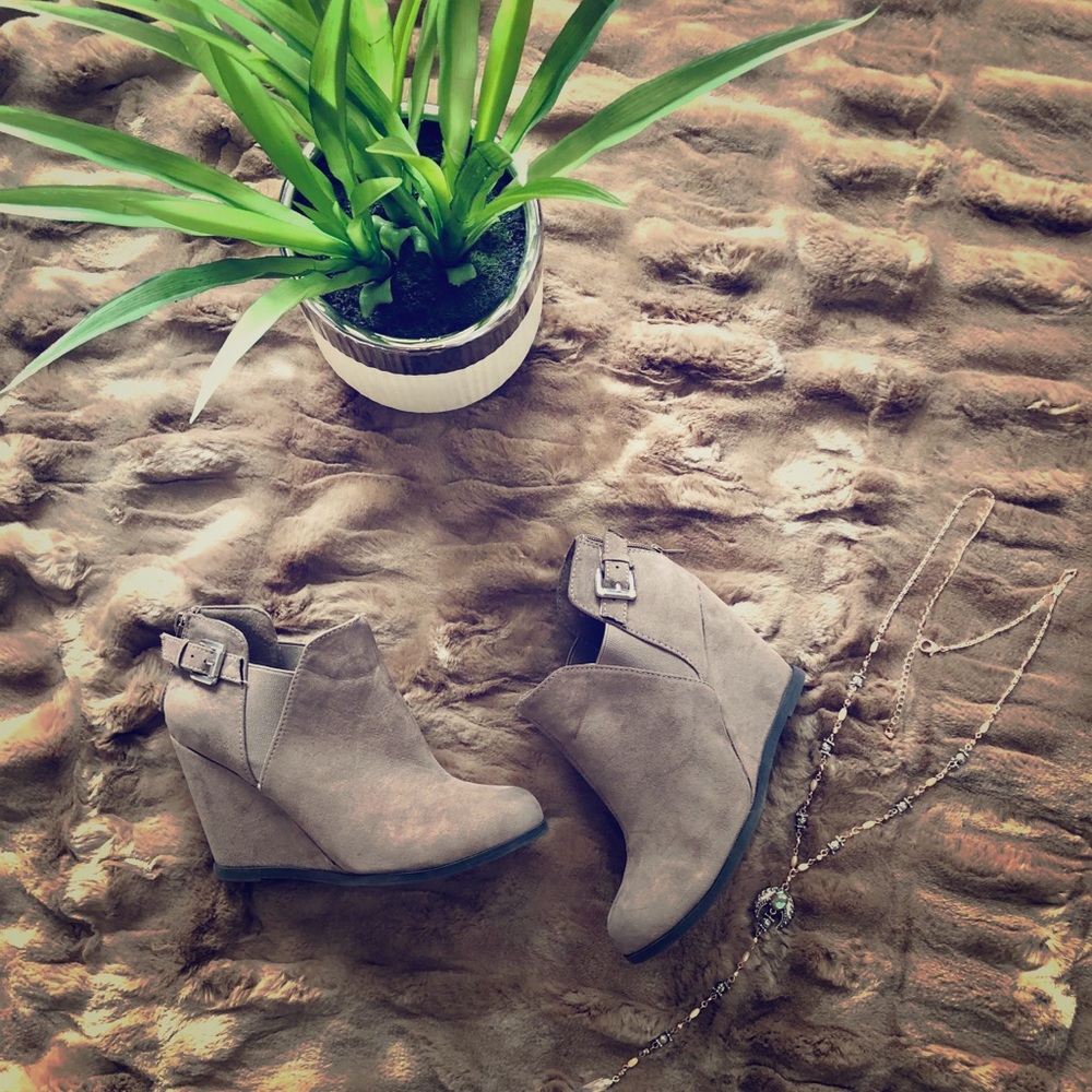 Tan Maurice’s Wedge Booties
